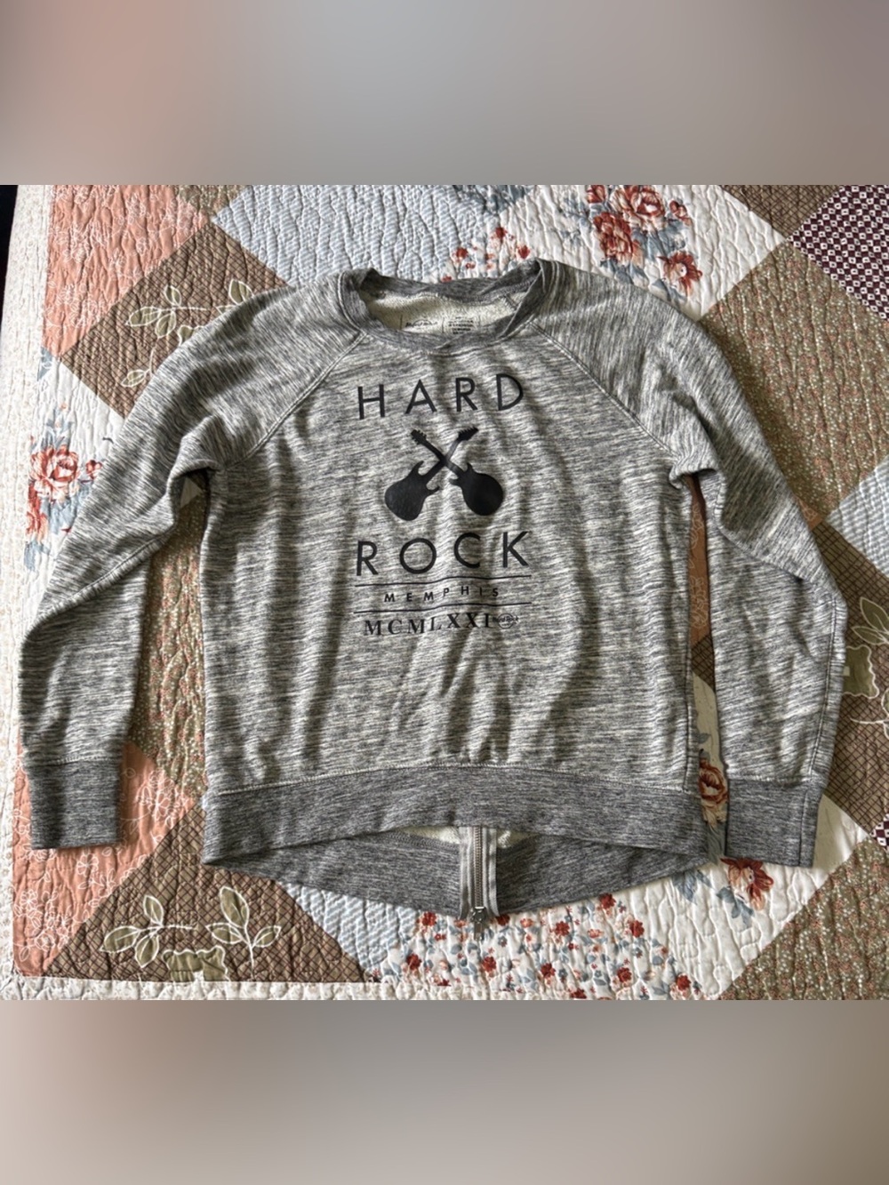 Hard Rock Cafe womens Heather Gray Logo Sweatshirt size medium